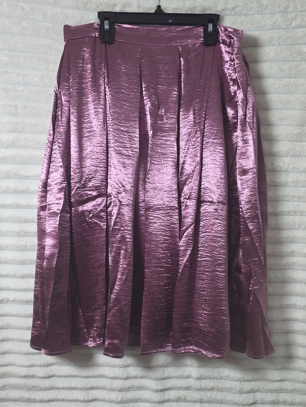 0304 Metallic Mauve A-Line Midi Skirt - Women; XL